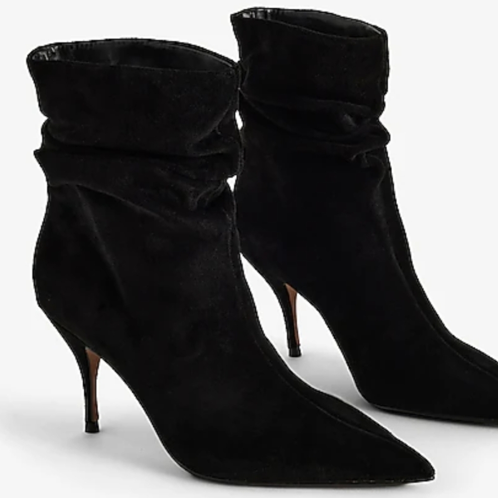 Express Suede Slouch Thin Heeled Boots